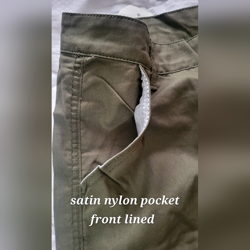 Men's Olive Cargo Shorts  By True Denimize  Made In  Japan - Picture 7 of 9